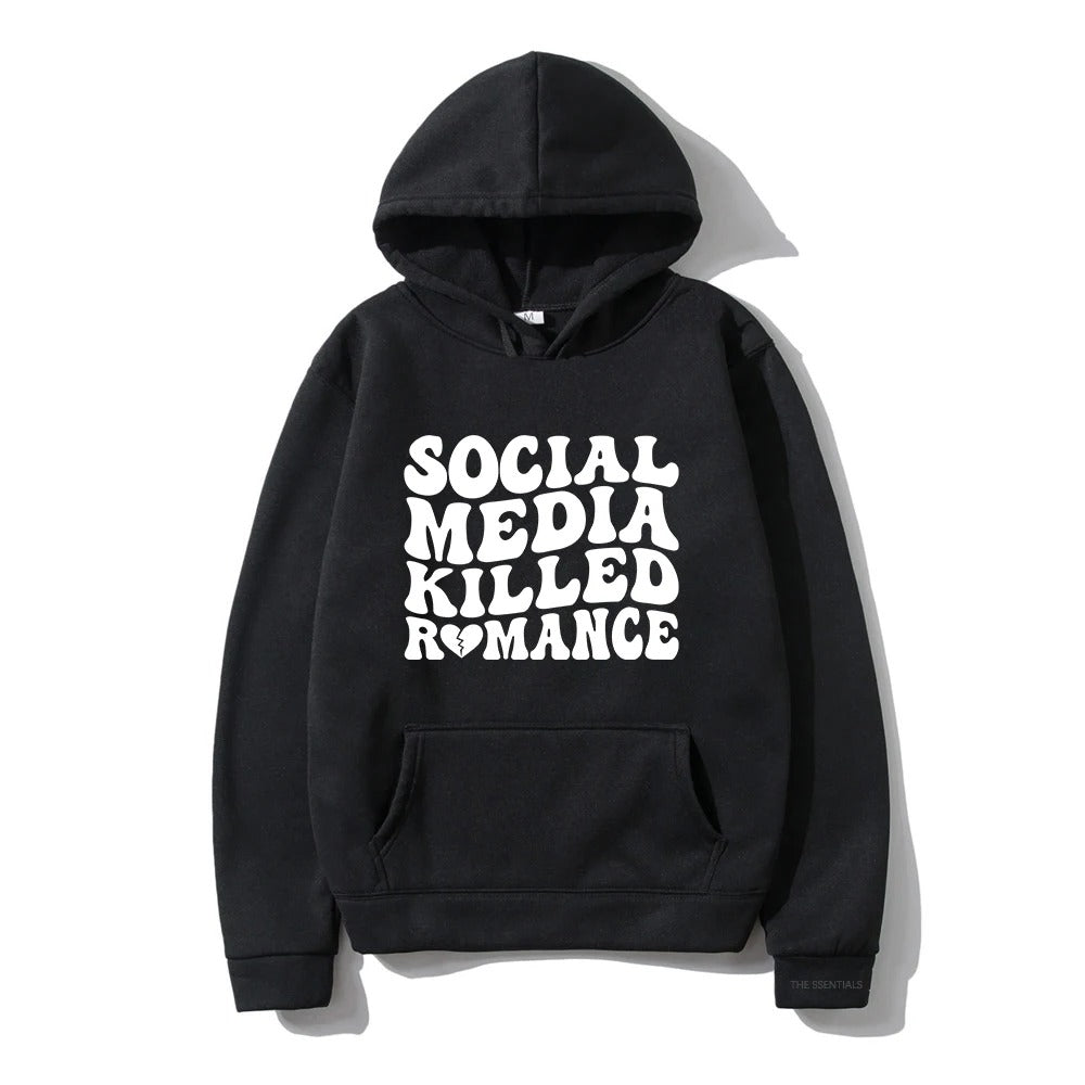 "SOCIAL MEDIA KILLED ROMANCE" OVERSIZED HOODIE