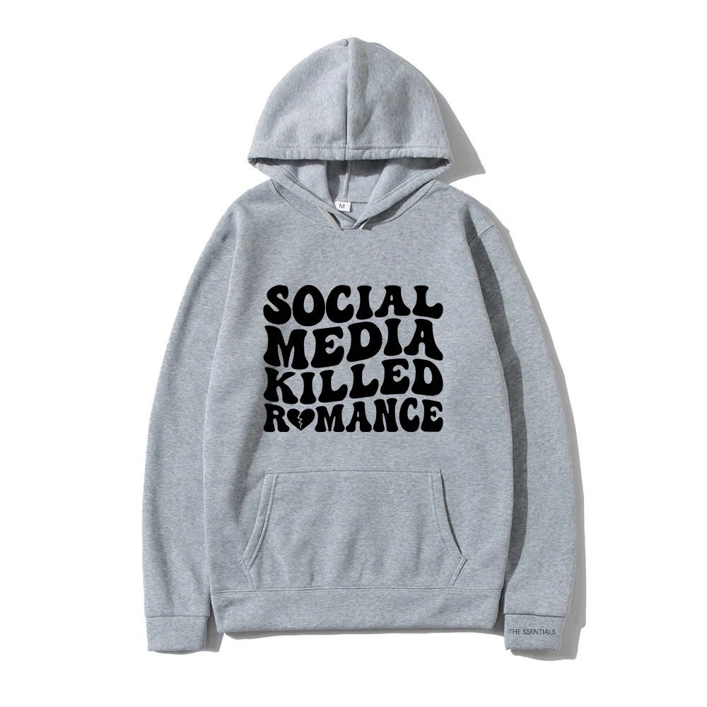 "SOCIAL MEDIA KILLED ROMANCE" OVERSIZED HOODIE
