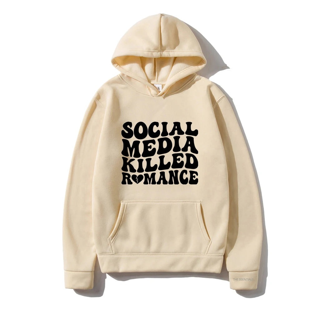 "SOCIAL MEDIA KILLED ROMANCE" OVERSIZED HOODIE