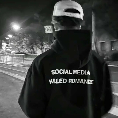 "SOCIAL MEDIA KILLED ROMANCE" OVERSIZED HOODIE