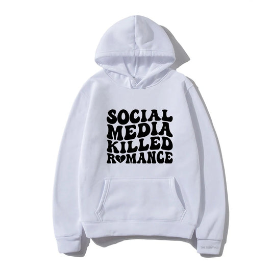 "SOCIAL MEDIA KILLED ROMANCE" OVERSIZED HOODIE