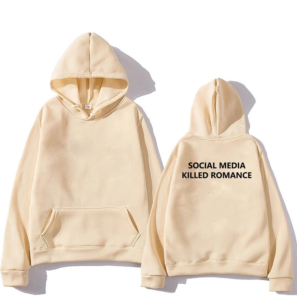 "SOCIAL MEDIA KILLED ROMANCE" OVERSIZED HOODIE